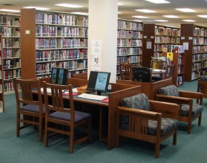The Interior of Eagle Rock Library in Botetourt County, Virginia. A typical public library in the United States.