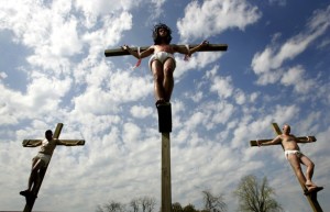 Members of the First Assembly of God Church in Waco, Texas, reenact the crucifixion of Jesus. Credit: Jason Reed/Reuters 