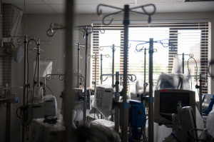 The intensive care unit at Mercy Hospital Independence in Kansas, which closes this weekend. Without patients, the unit has been used for storage. Credit: Amy Stroth/The New York Times 