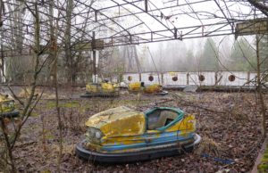 The bumper cars were scheduled to be turned on May 1, 1986, for the Soviet May Day celebrations in Pirpyat, Ukaraine. That was, however, about a week after the Chernobyl disaster and desertion of the community. Credit: Claudia Himmelreich / McClatchy